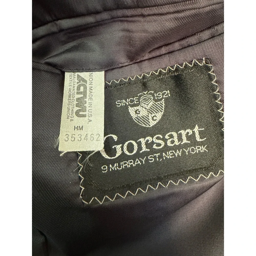 Gorsart New York Mens Navy Blue Virgin Wool Blazer Gold Buttons Made in USA